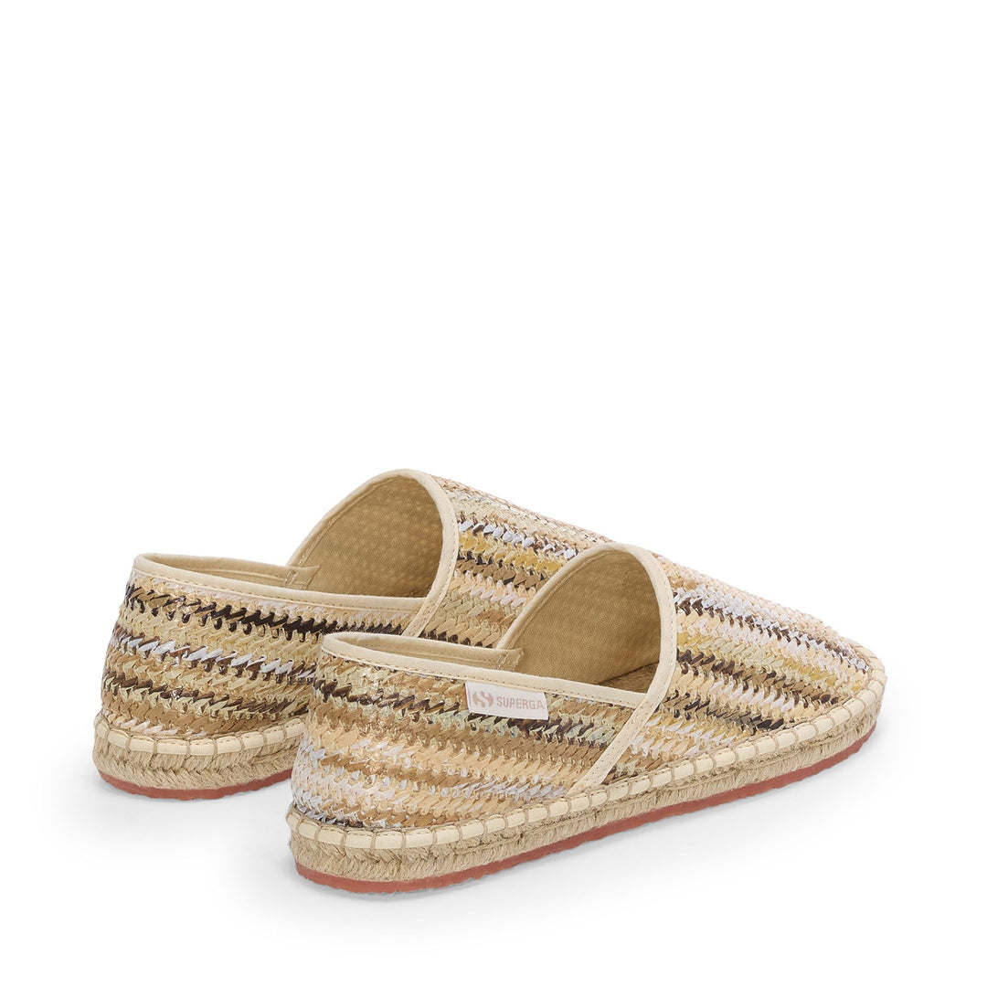 Woman's Low Heel Espadrilles Beige with Raffia Upper main