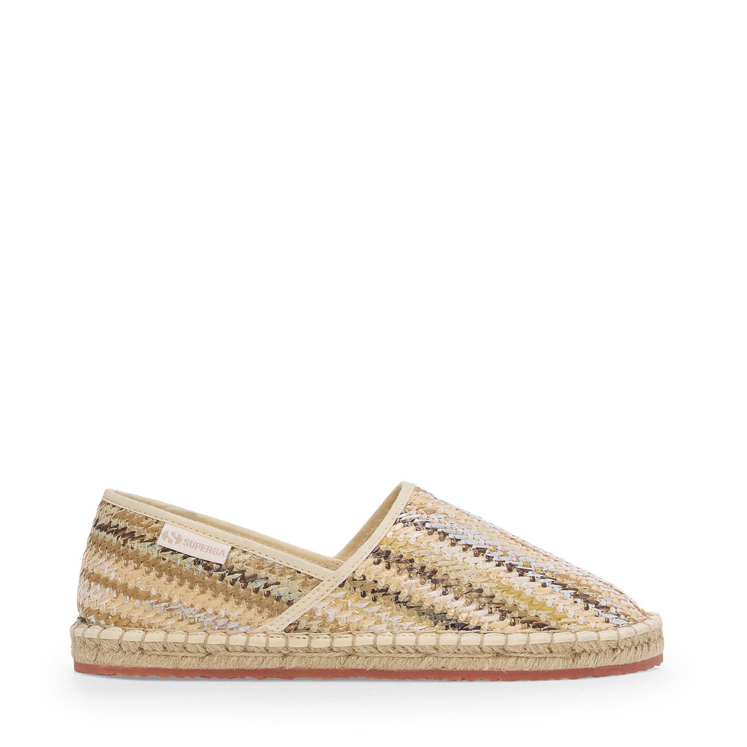 Woman's Low Heel Espadrilles Beige with Raffia Upper 01