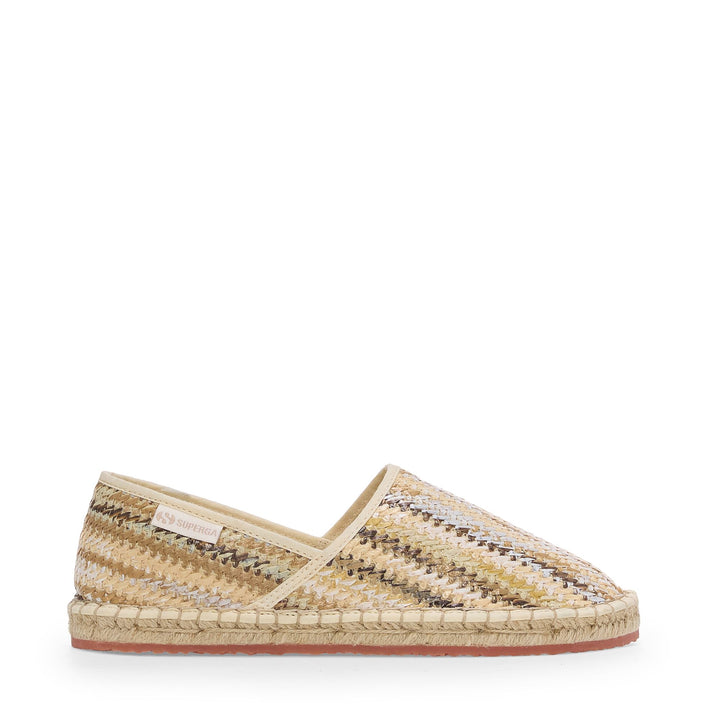 Woman's Low Heel Espadrilles Beige with Raffia Upper 1