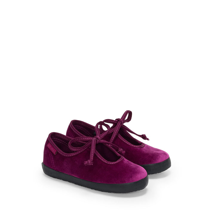 Girl's Ballerina Fuchsia with Velvet Upper 2