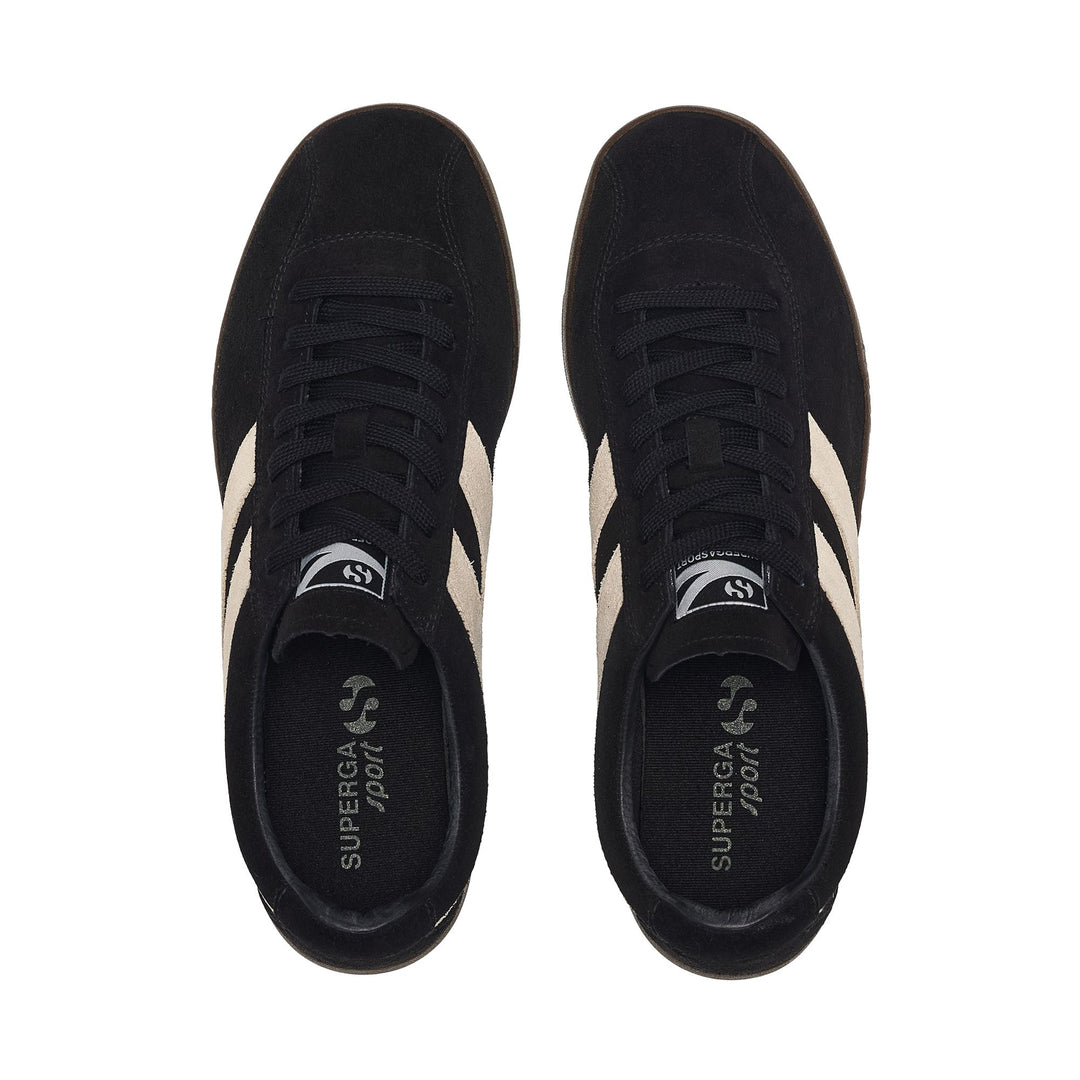 Unisex Black Low Cut Sneakers with Suede Upper main