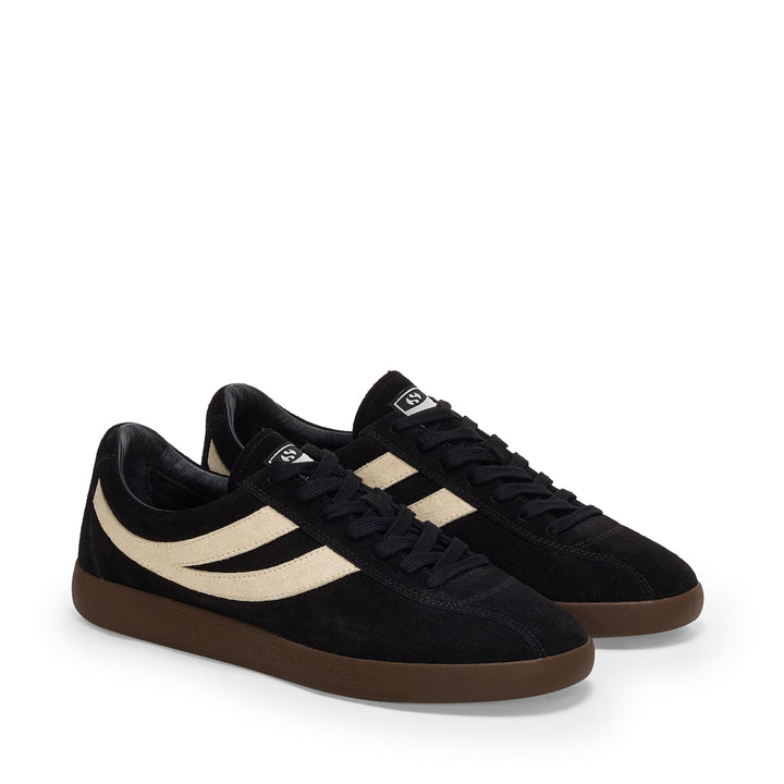 Unisex Black Low Cut Sneakers with Suede Upper 2