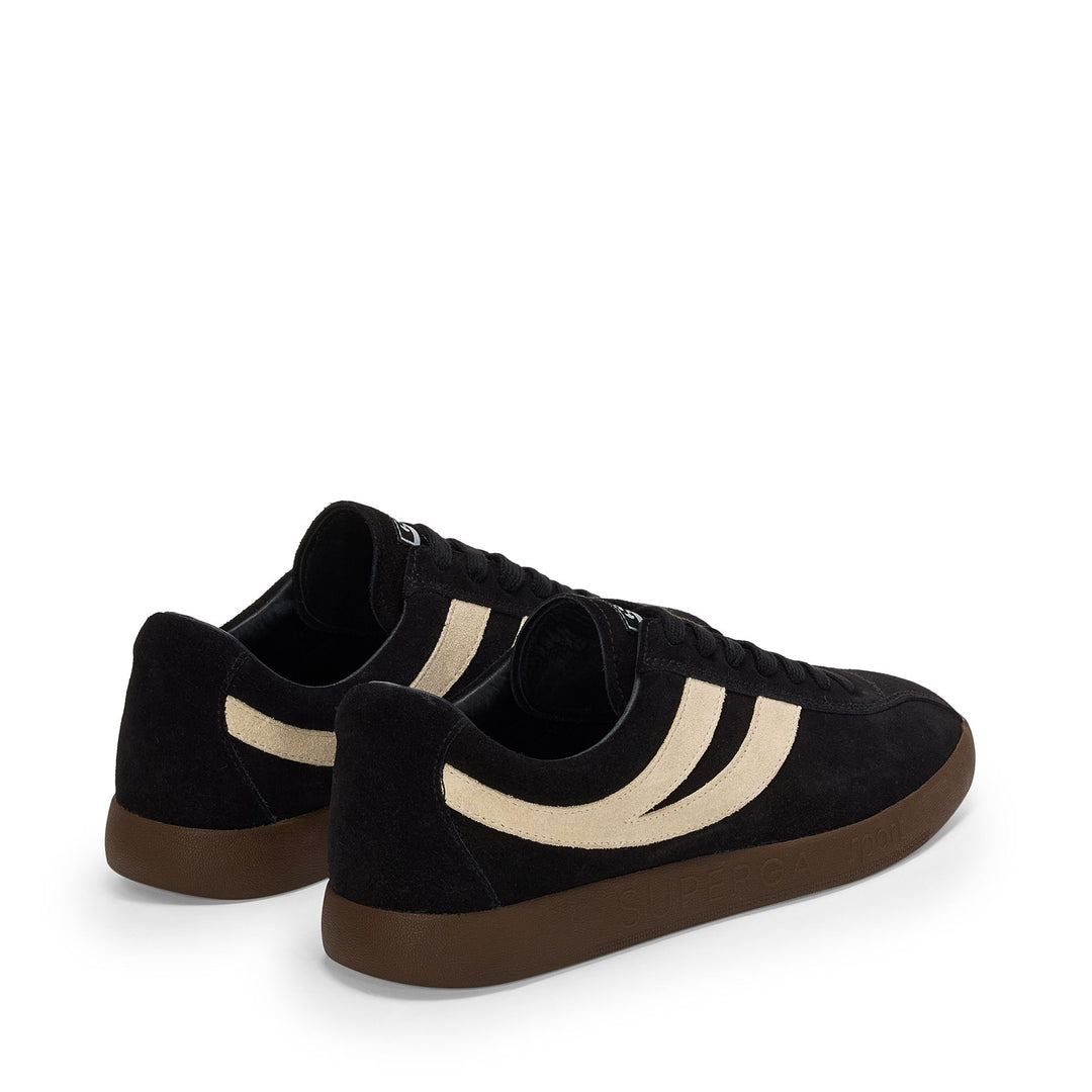 Unisex Black Low Cut Sneakers with Suede Upper main