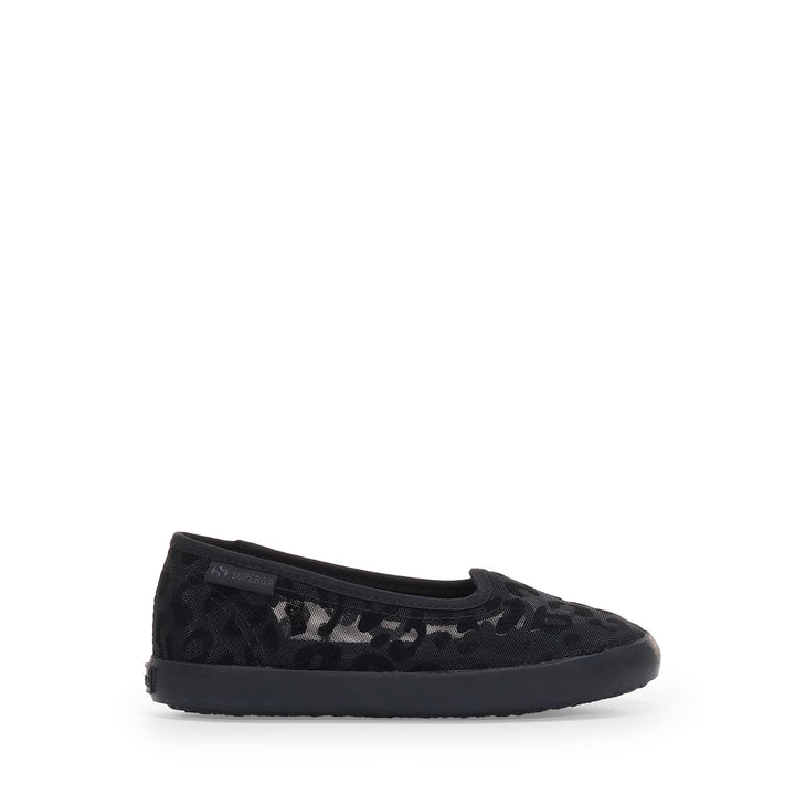 Girl's Black Ballerina with Mesh Upper 1