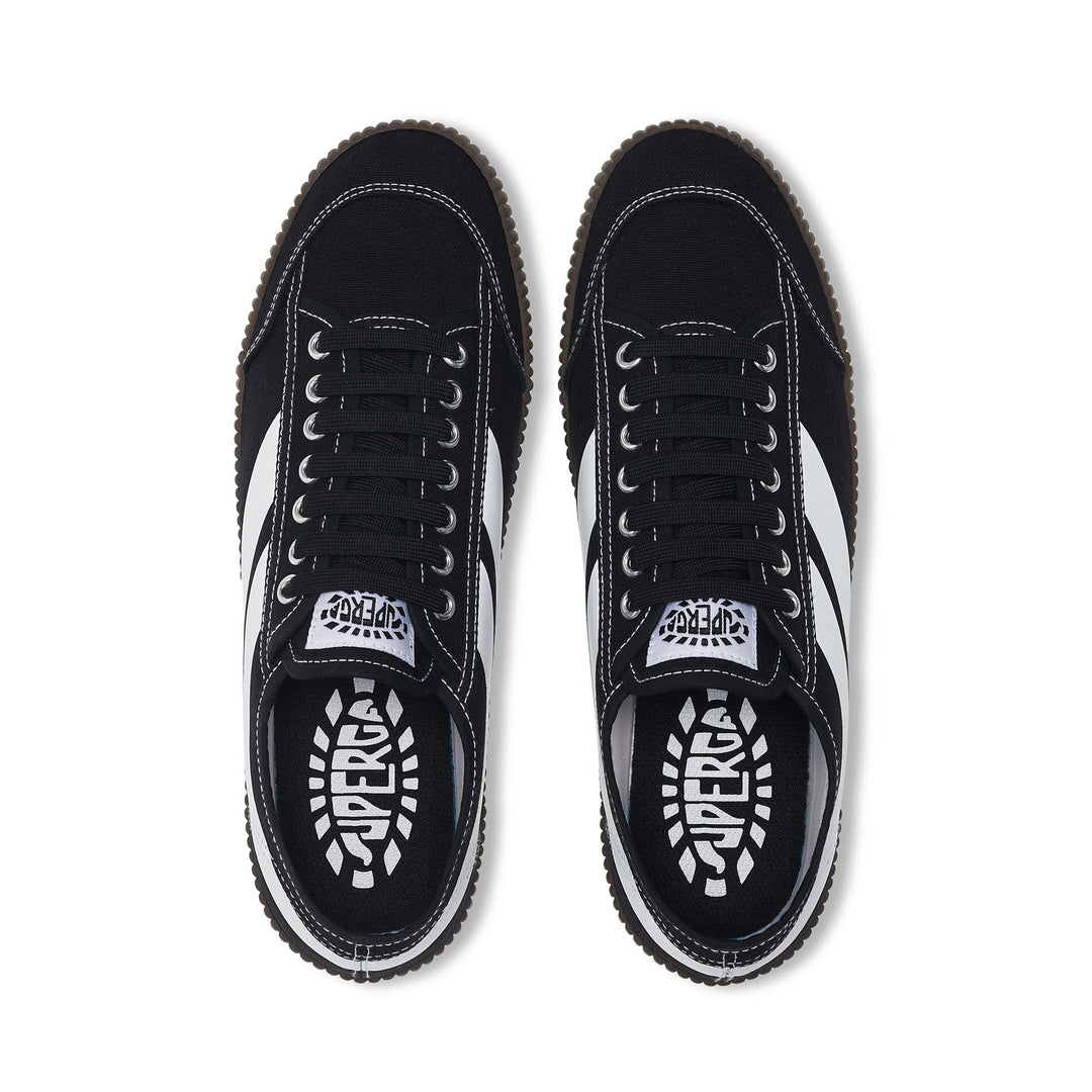Schwarze Low Cut-Sneakers mit Obermaterial aus Baumwolle main