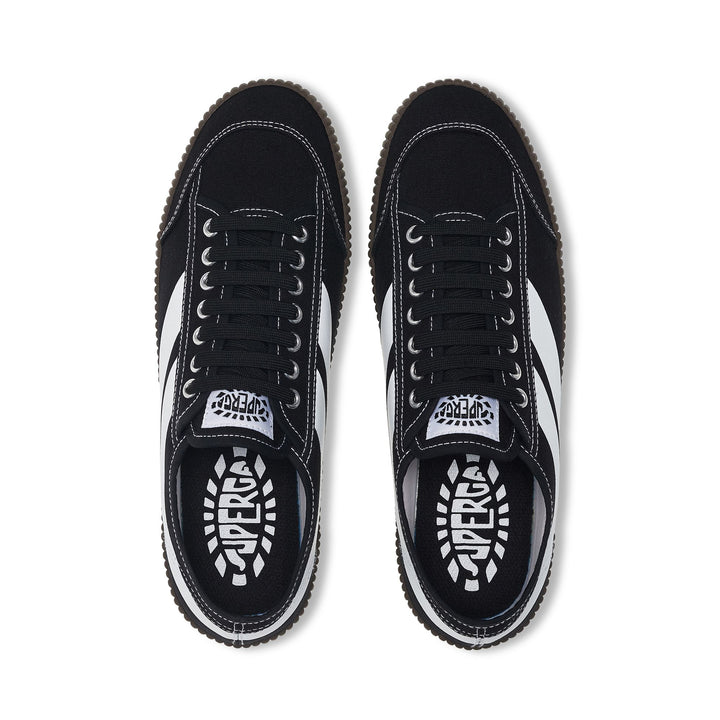 Schwarze Low Cut-Sneakers mit Obermaterial aus Baumwolle 4