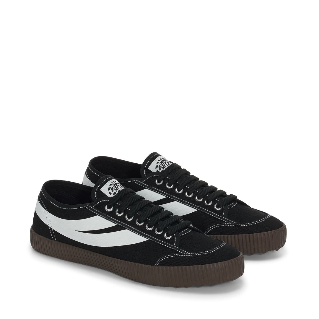 Schwarze Low Cut-Sneakers mit Obermaterial aus Baumwolle main