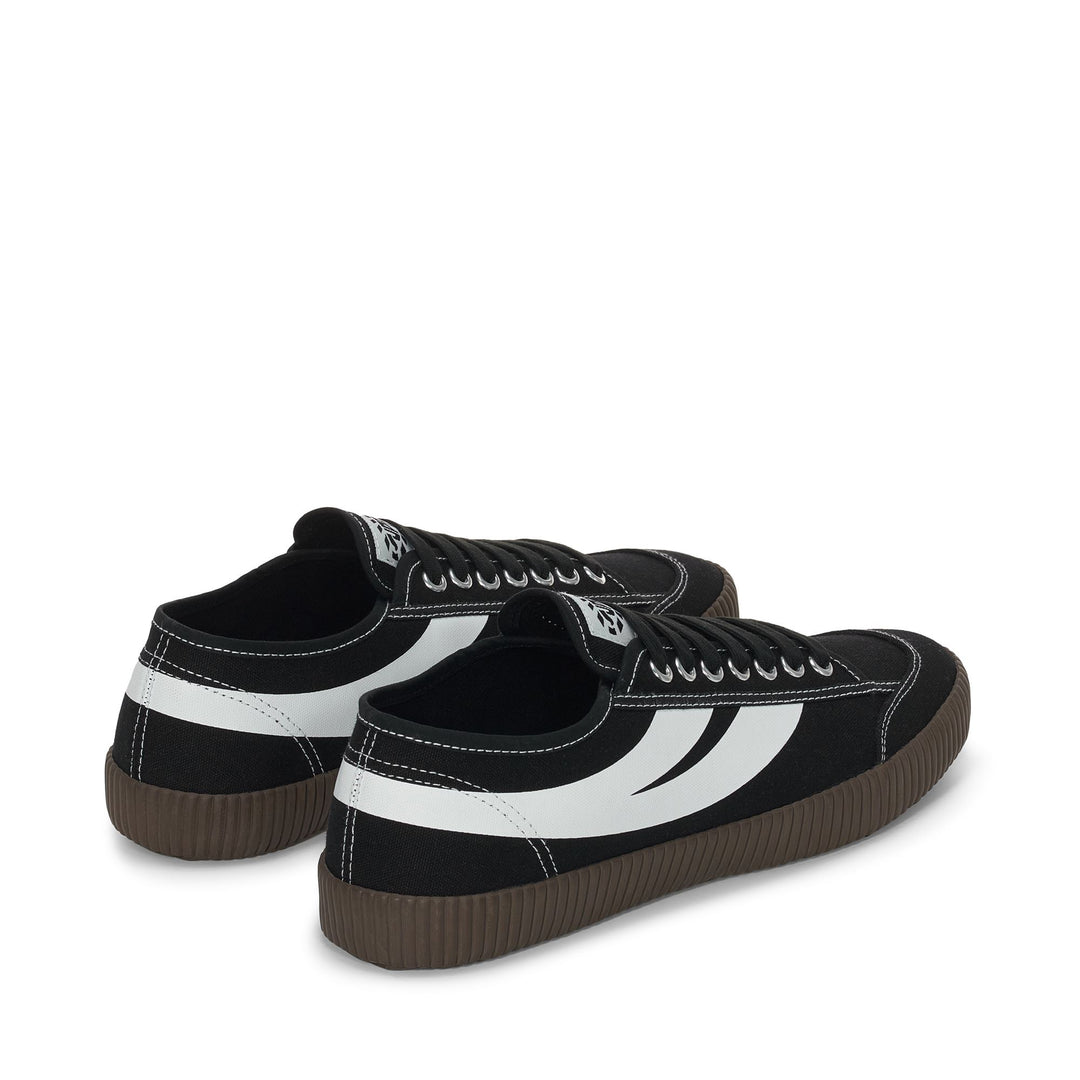 Schwarze Low Cut-Sneakers mit Obermaterial aus Baumwolle main