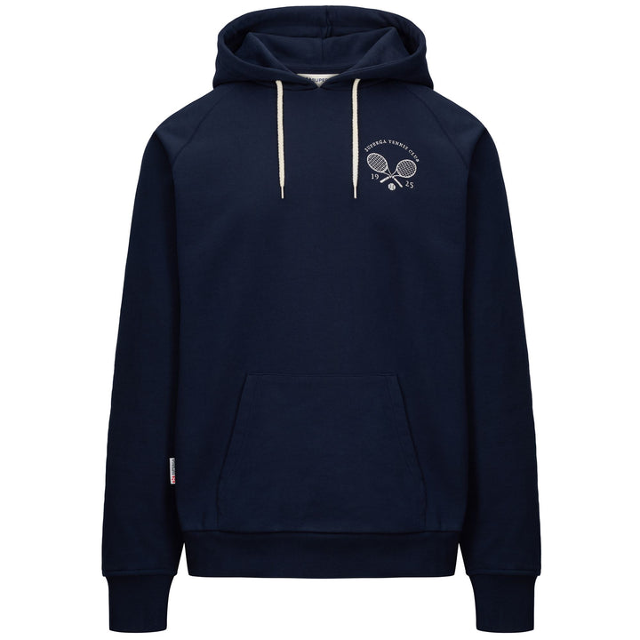 Felpa con cappuccio unisex blu con pile di cotone 1
