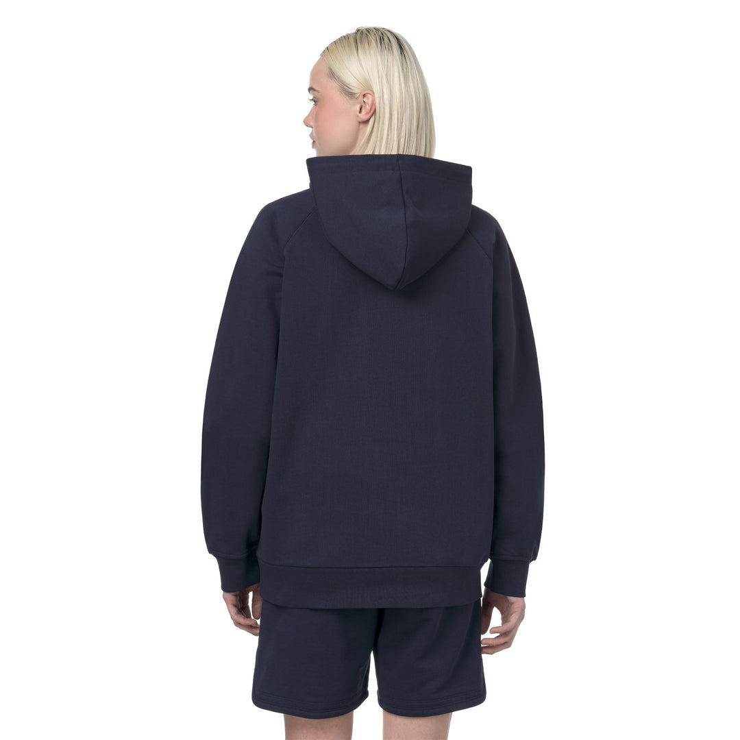 Felpa con cappuccio unisex blu con pile di cotone main