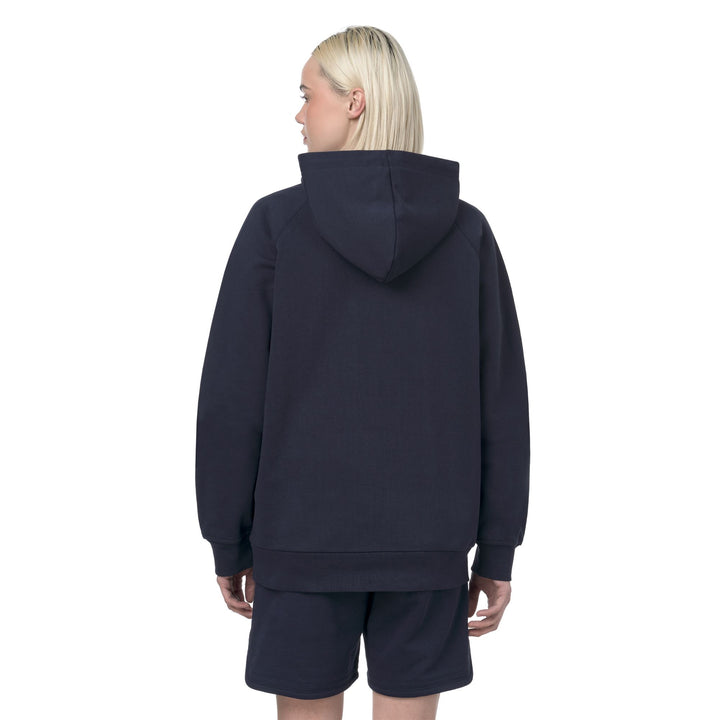 Felpa con cappuccio unisex blu con pile di cotone 7