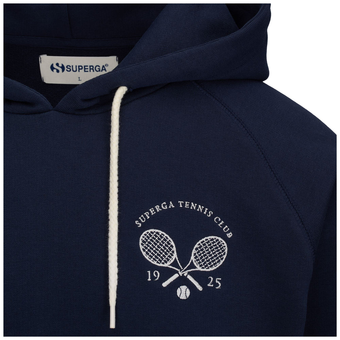 Felpa con cappuccio unisex blu con pile di cotone main