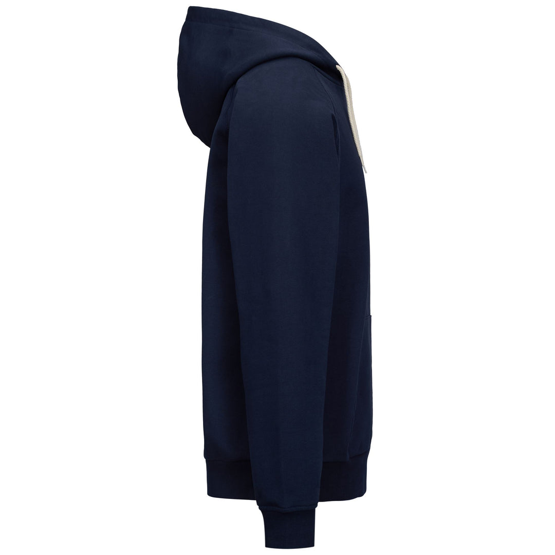 Felpa con cappuccio unisex blu con pile di cotone main