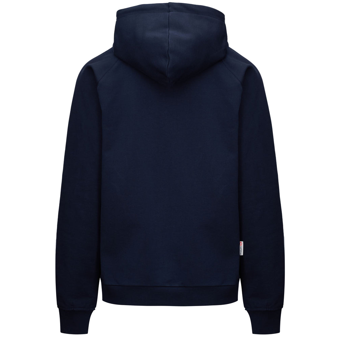Felpa con cappuccio unisex blu con pile di cotone main