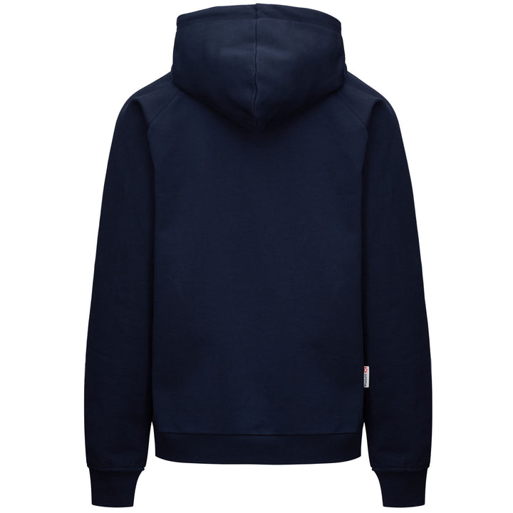 Felpa con cappuccio unisex blu con pile di cotone 3