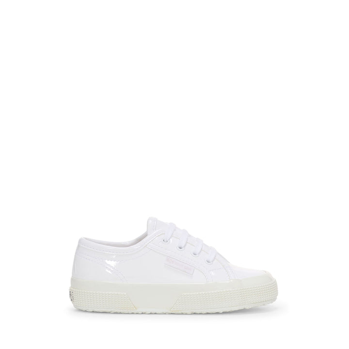 Sneakers basse bianche da bambina con tomaia in cotone 1