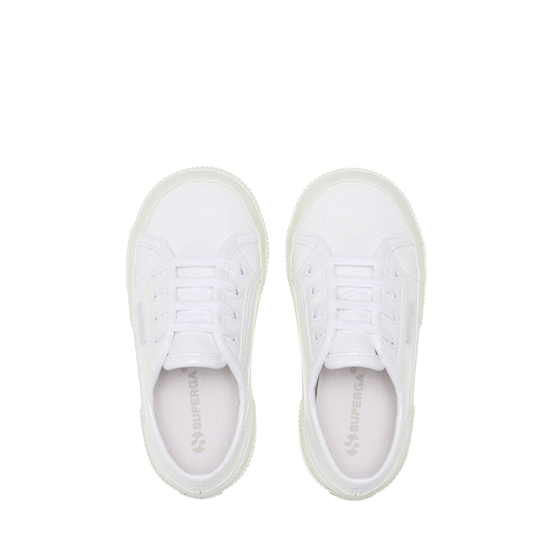 Sneakers basse bianche da bambina con tomaia in cotone main