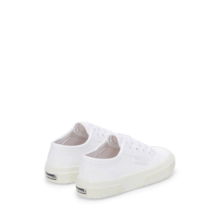 Sneakers basse bianche da bambina con tomaia in cotone 3