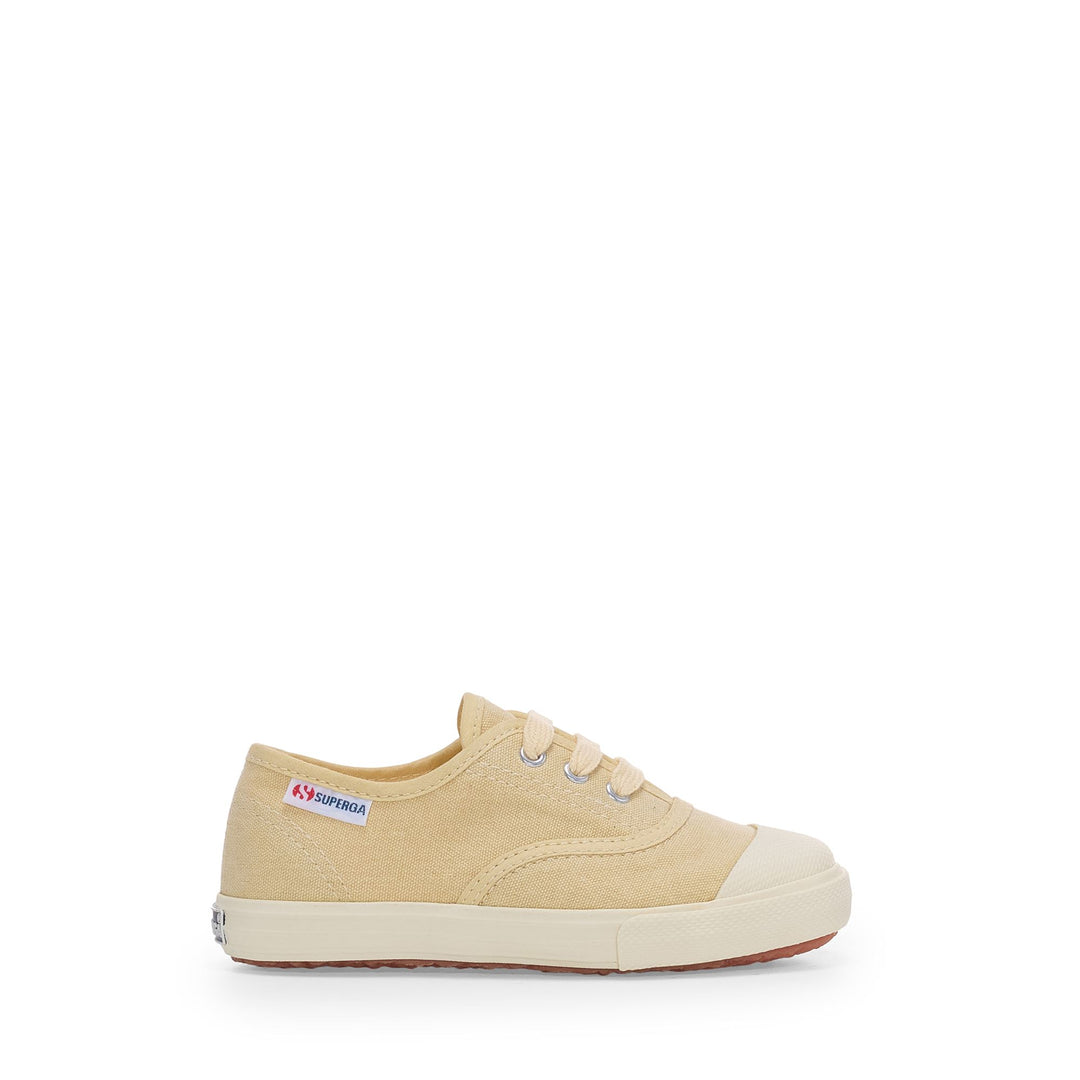 Children's Low Cut Sneakers in Off White with Cotton Upper 01