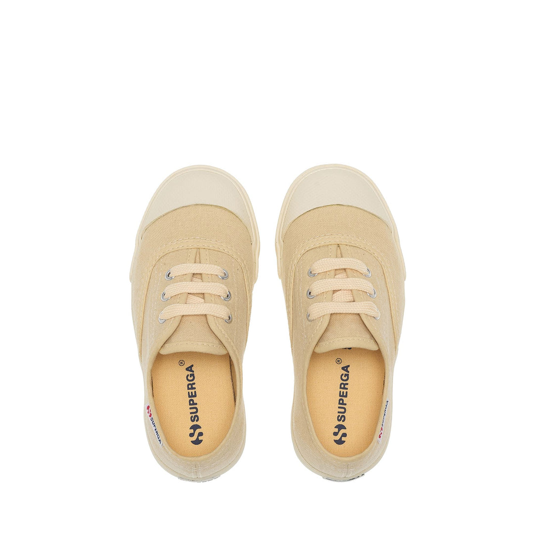 Children's Low Cut Sneakers in Off White with Cotton Upper main