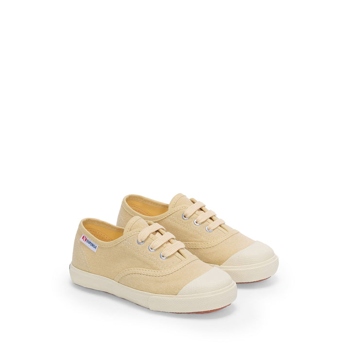 Children's Low Cut Sneakers in Off White with Cotton Upper 2