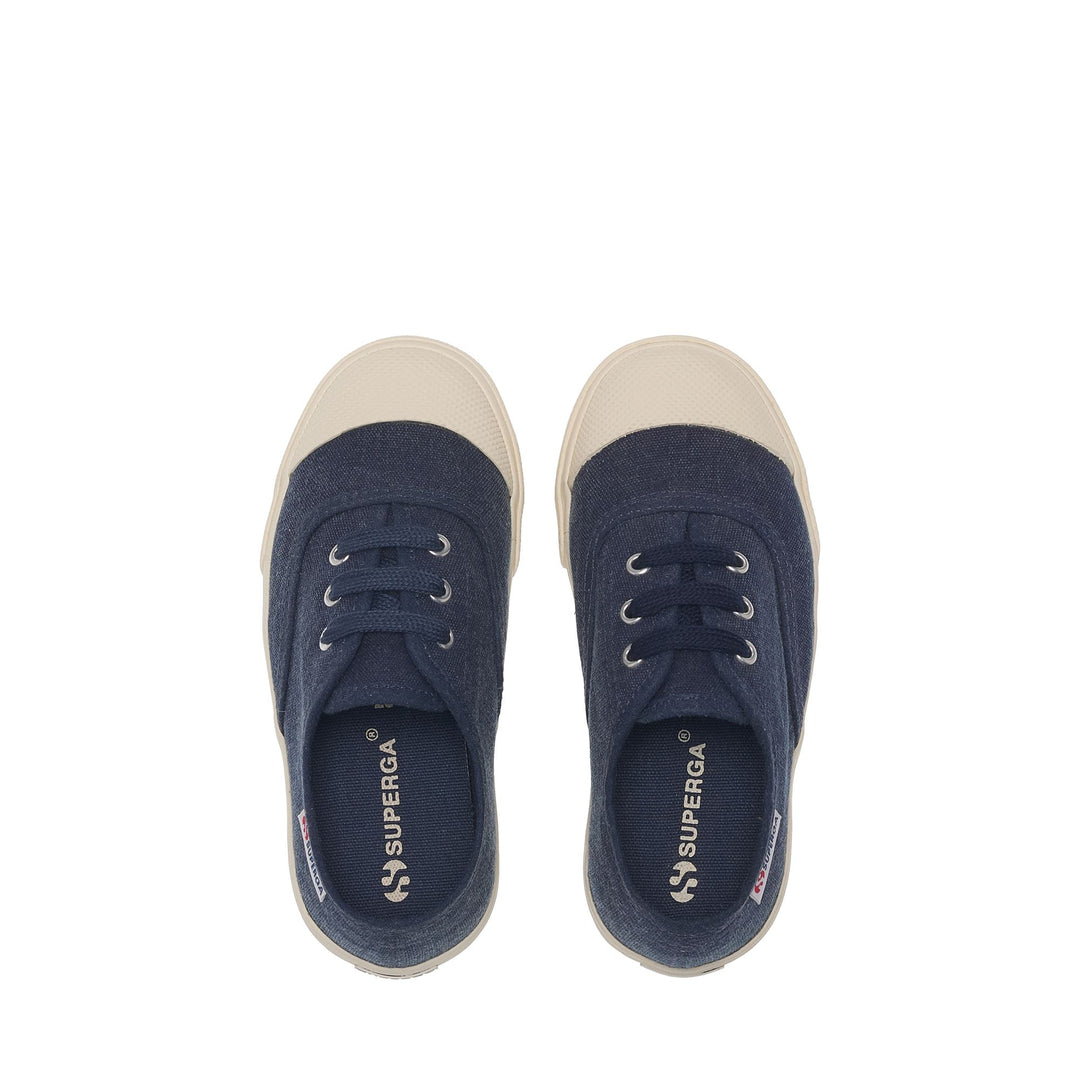 Kid's Low Cut Sneakers in Blue with Cotton Upper main