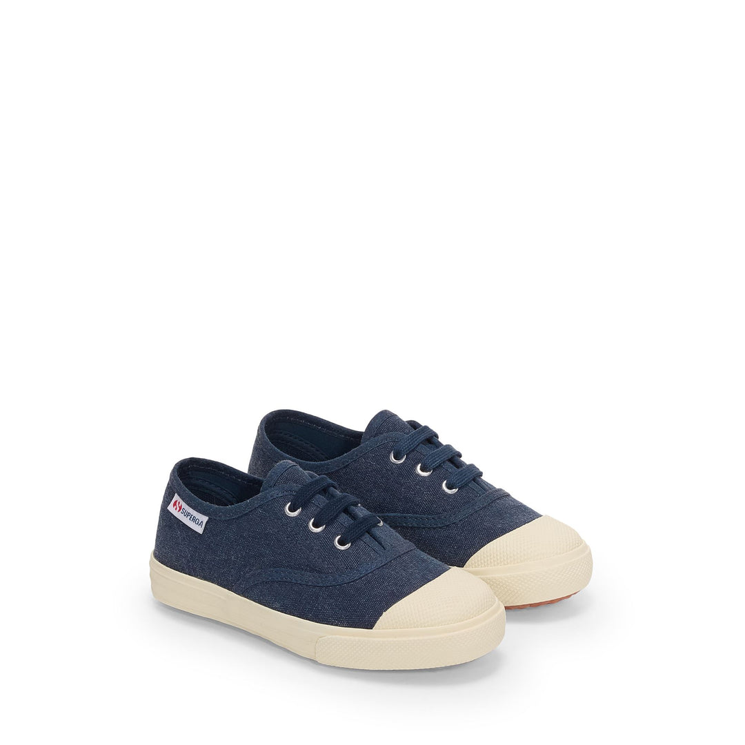 Kid's Low Cut Sneakers in Blue with Cotton Upper main