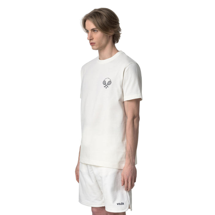 Weißes Unisex-T-Shirt mit Baumwollstoff 6