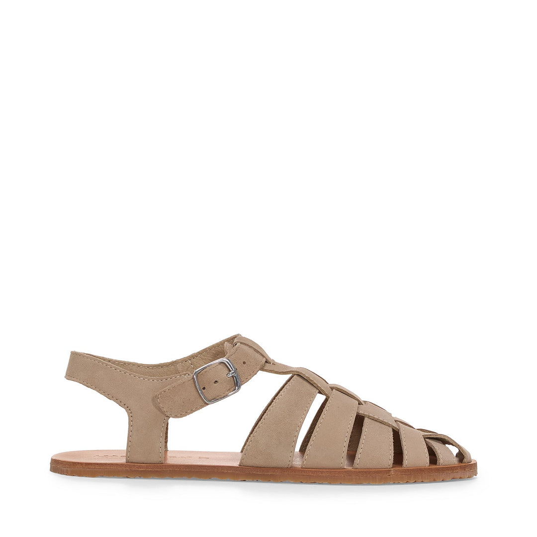 Unisex Beige Sandals with Suede Upper 01