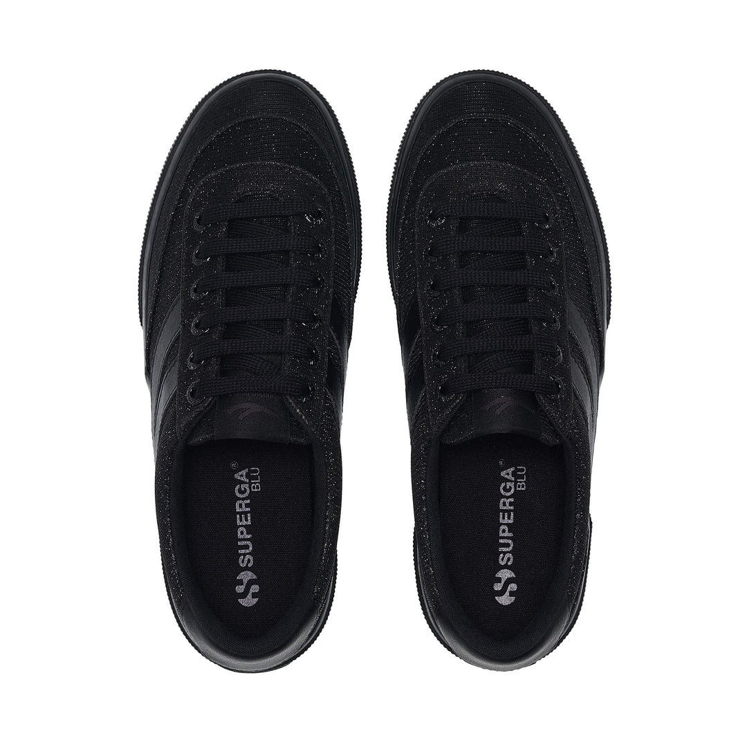 Woman's Platform Black Sneakers with Jersey Upper main