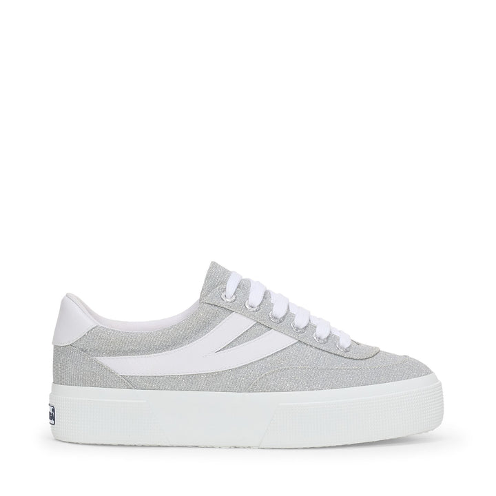 Woman's Platform Grey Sneakers with Jersey Upper 1