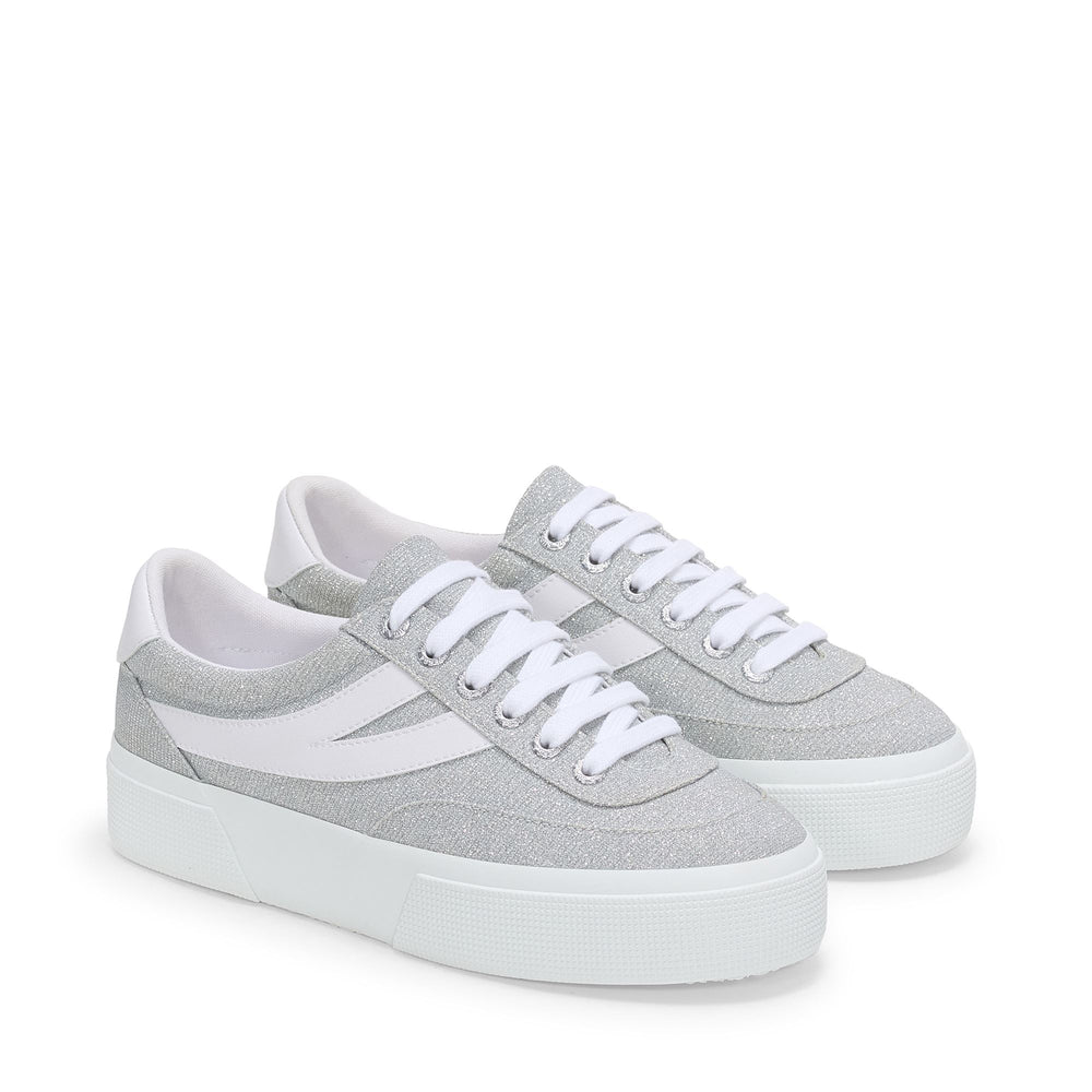 Woman's Platform Grey Sneakers with Jersey Upper 02