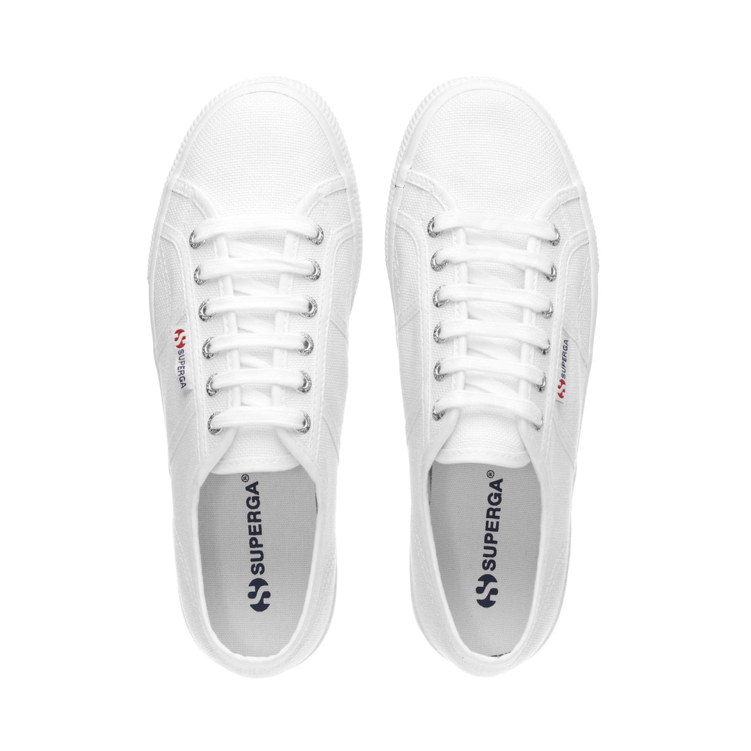 Woman's Platform White Sneakers with Cotton Upper main