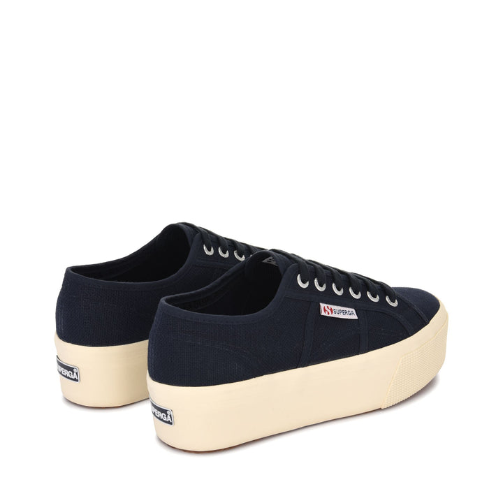 Woman's Platform Blue Sneakers with Cotton Upper 3