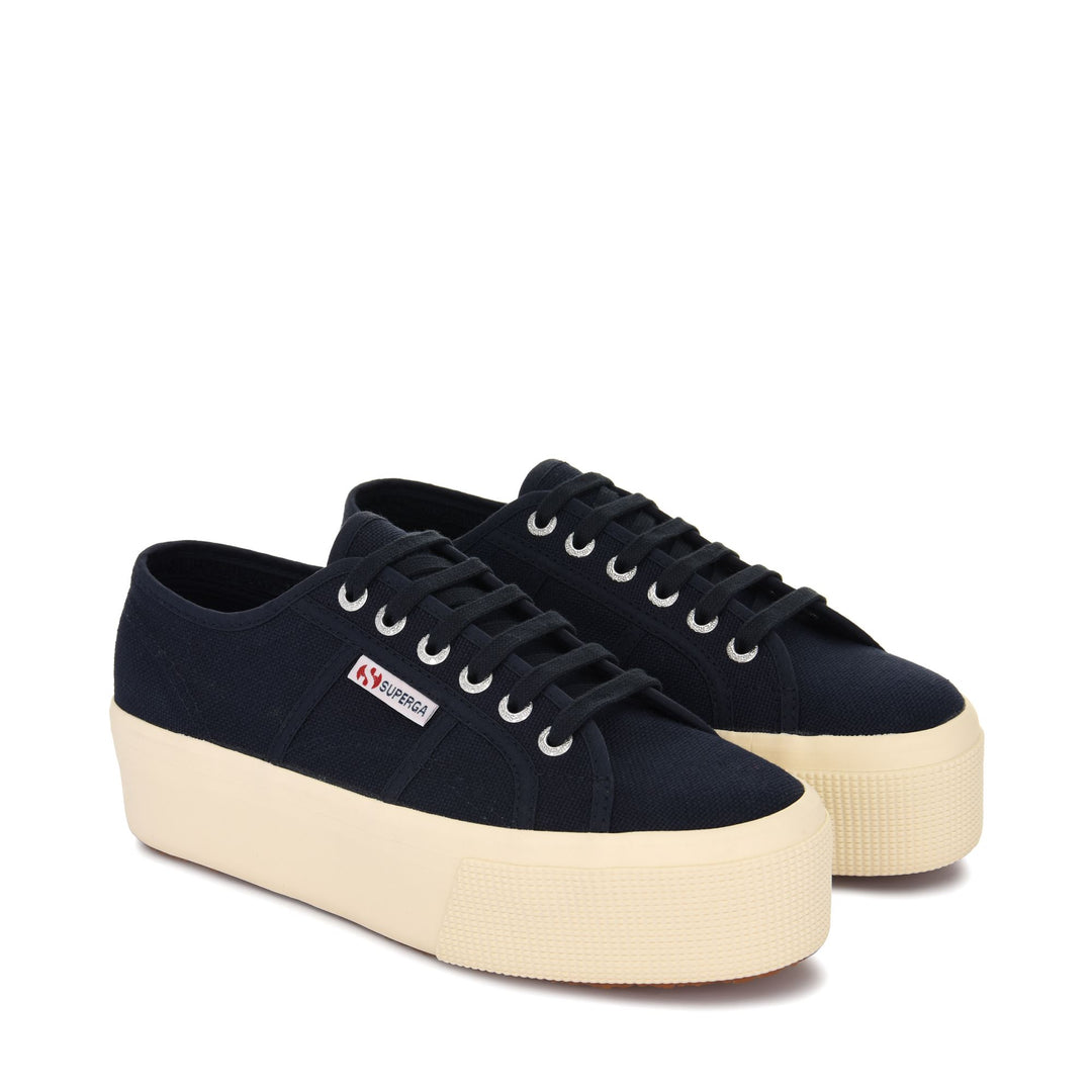 Woman's Platform Blue Sneakers with Cotton Upper main