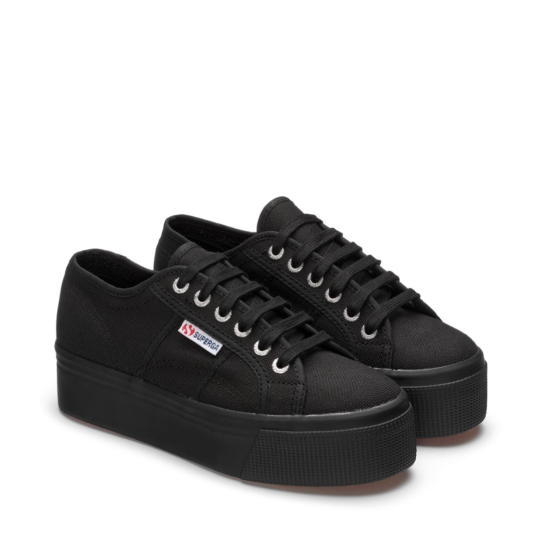 Woman's Platform Full Black Sneakers with Cotton Upper main