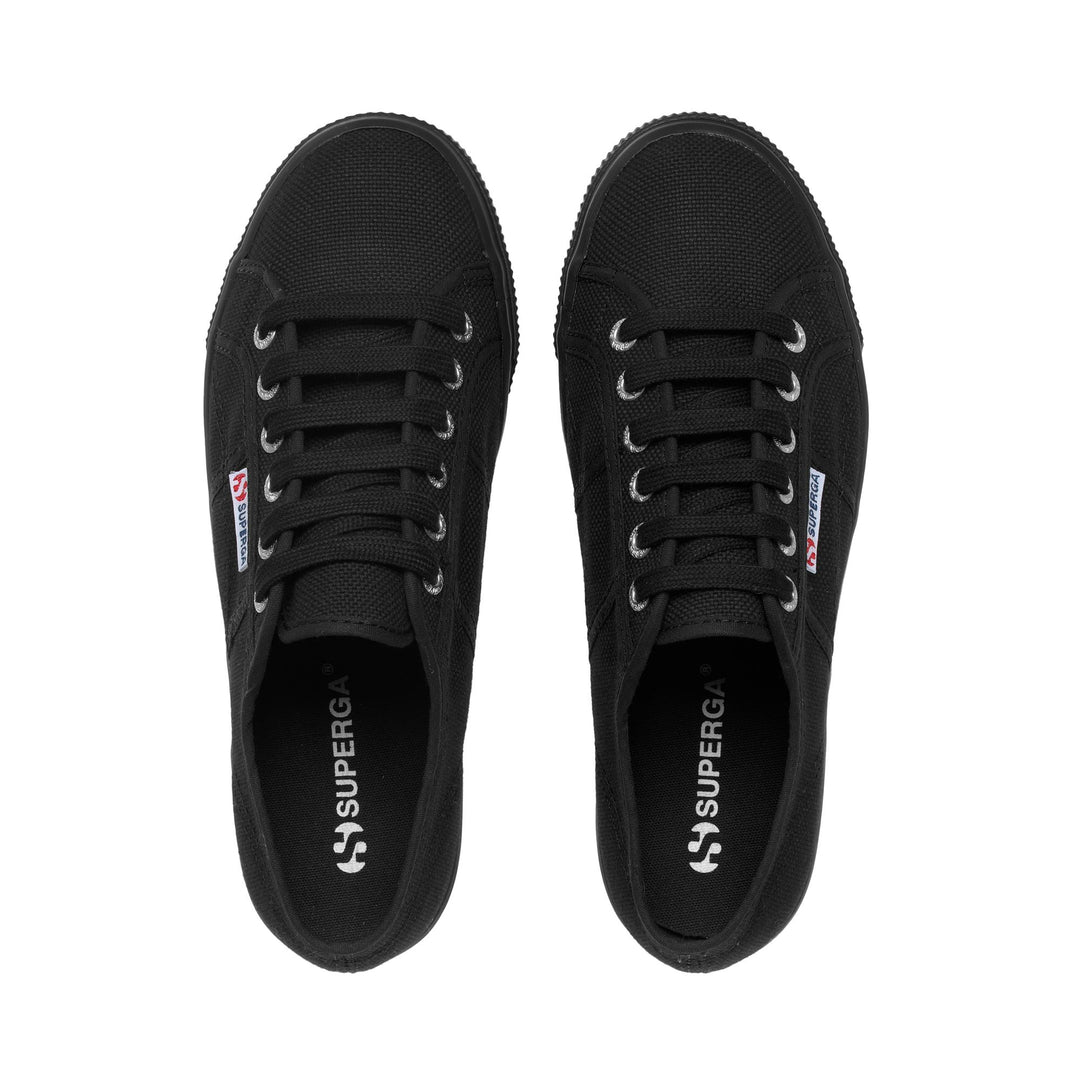 Woman's Platform Full Black Sneakers with Cotton Upper main
