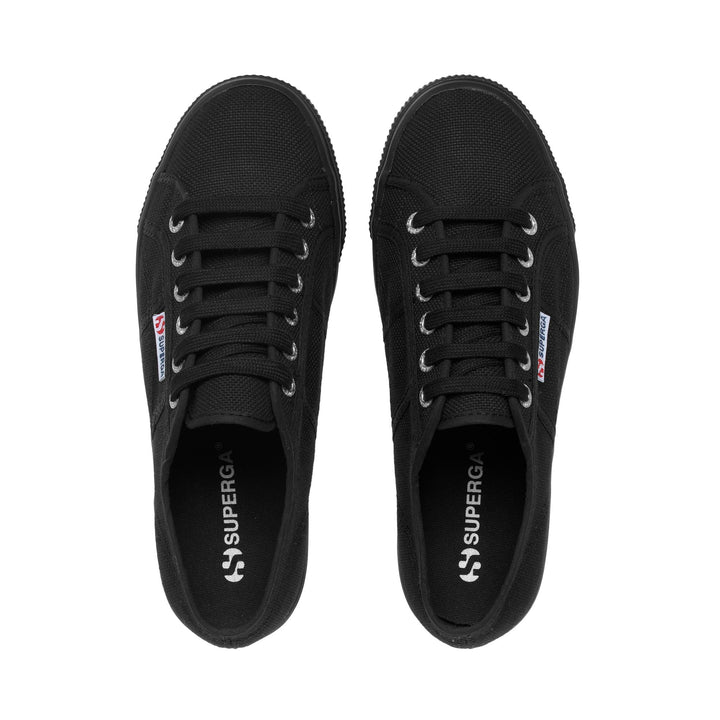Woman's Platform Full Black Sneakers with Cotton Upper 4