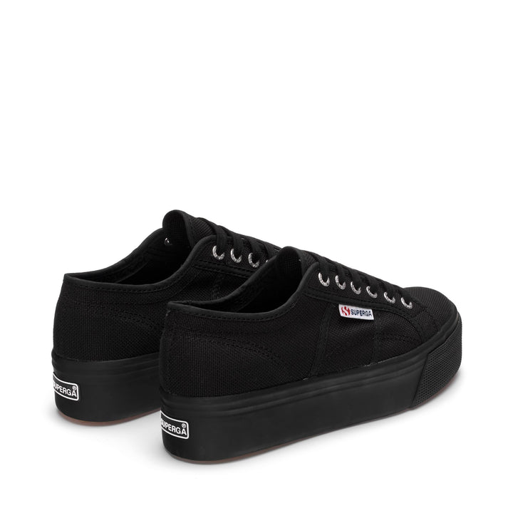 Woman's Platform Full Black Sneakers with Cotton Upper 3