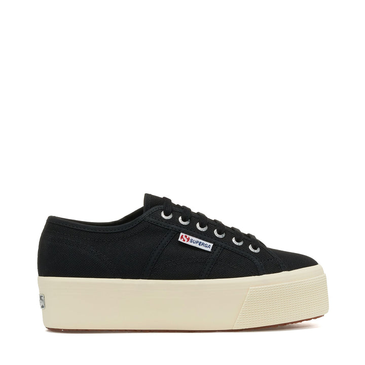 Woman's Platform Black Sneakers with Cotton Upper 1