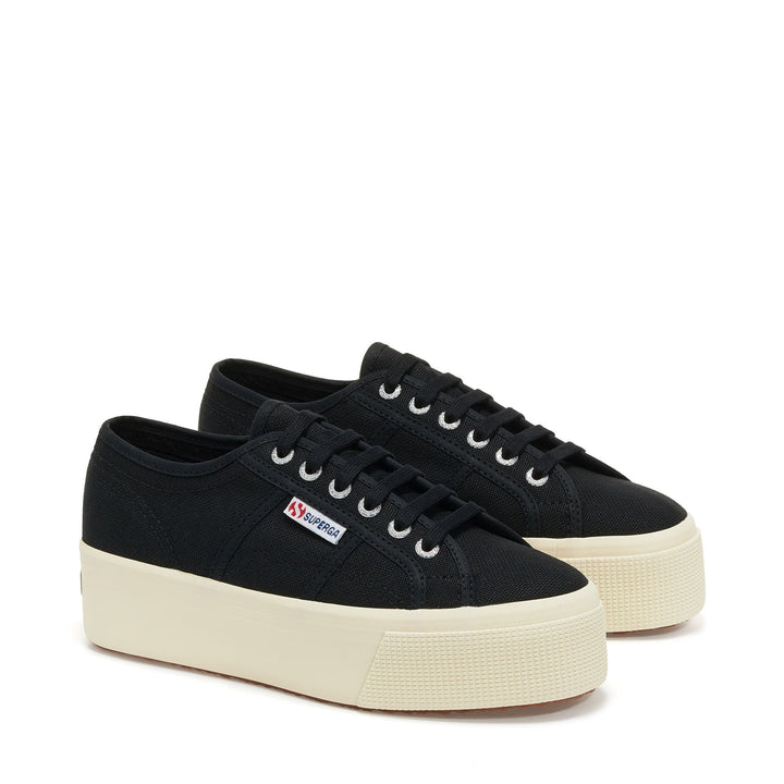 Woman's Platform Black Sneakers with Cotton Upper 2