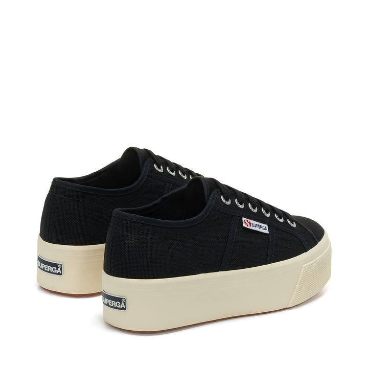 Woman's Platform Black Sneakers with Cotton Upper 3