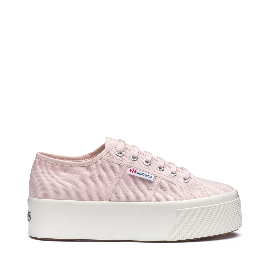Woman's Platform Pink Sneakers with Cotton Upper 01