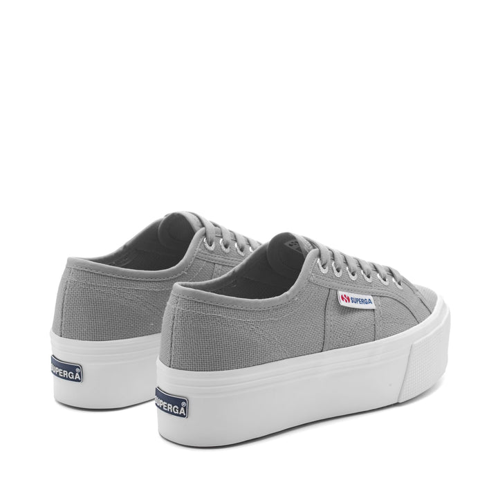 Woman's Platform Grey Sneakers with Cotton Upper 3