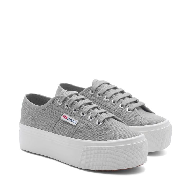Woman's Platform Grey Sneakers with Cotton Upper 2