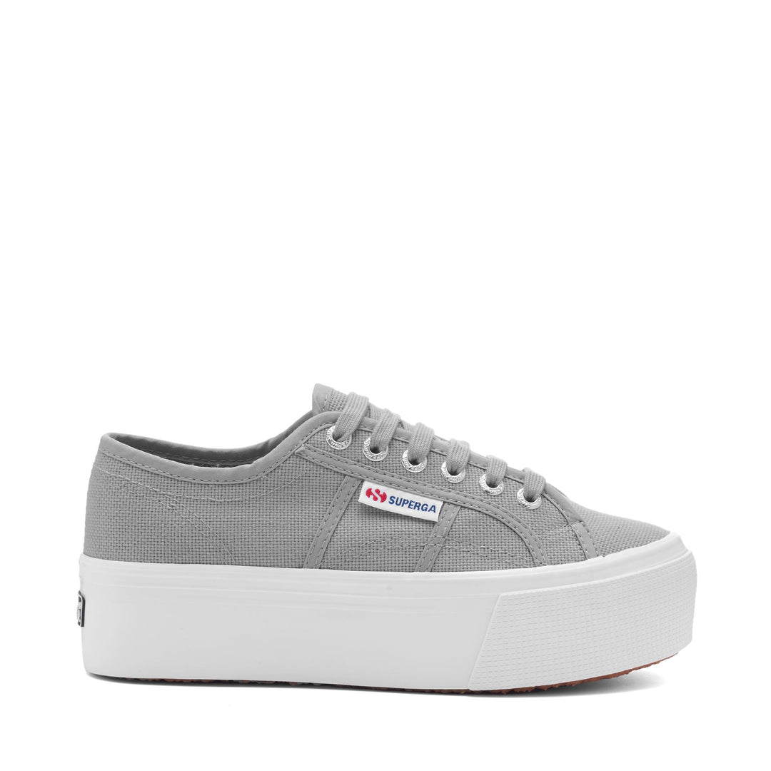 Woman's Platform Grey Sneakers with Cotton Upper 01