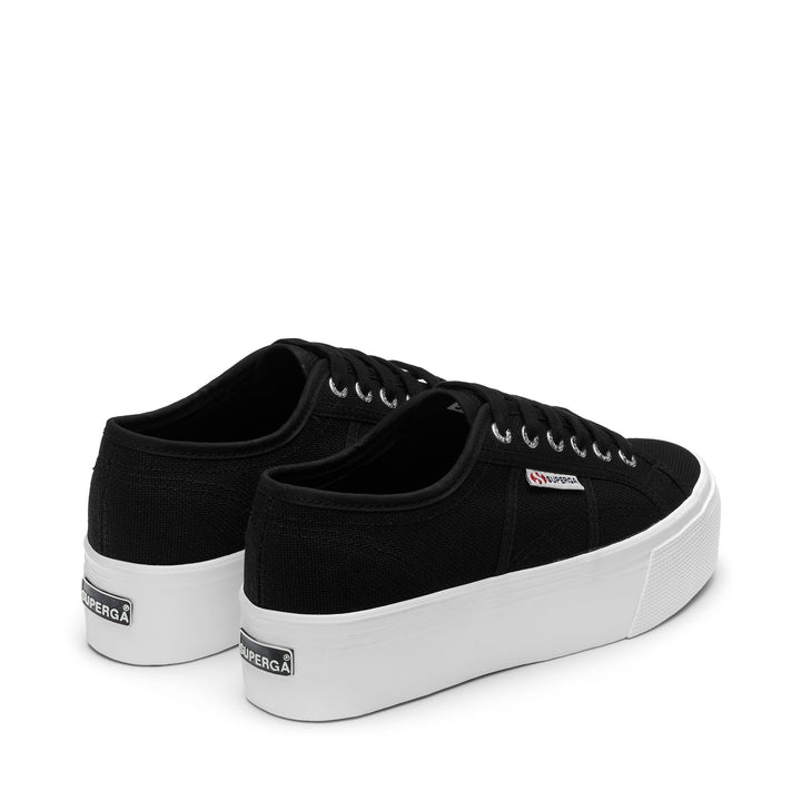 Woman's Platform Black Sneakers with Cotton Upper 3