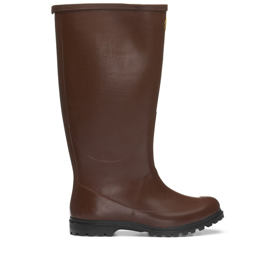High Rubber Boots Unisex Brown Color 01