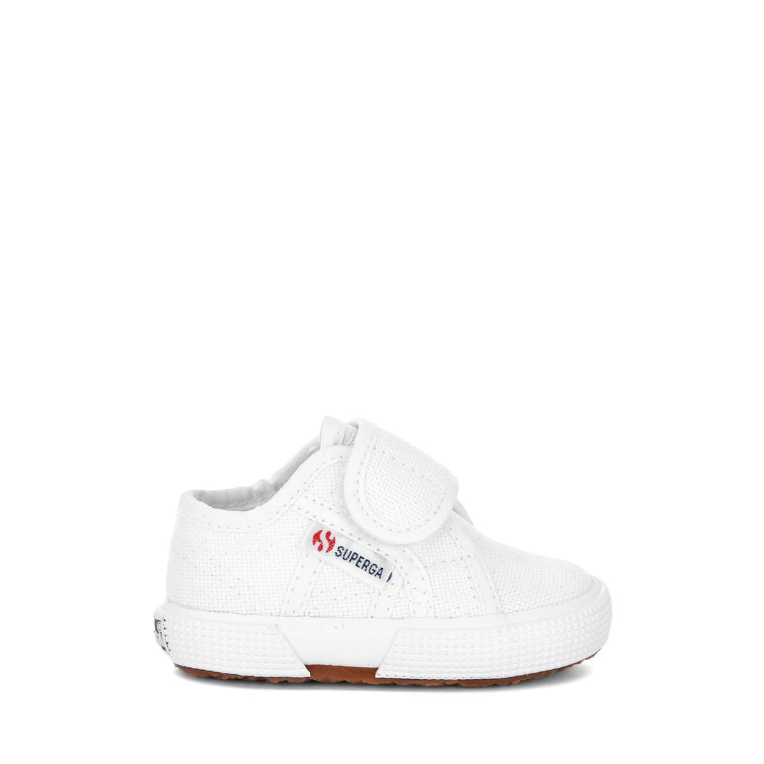 Children's Sneakers White Color with Velcro and Cotton Upper 01
