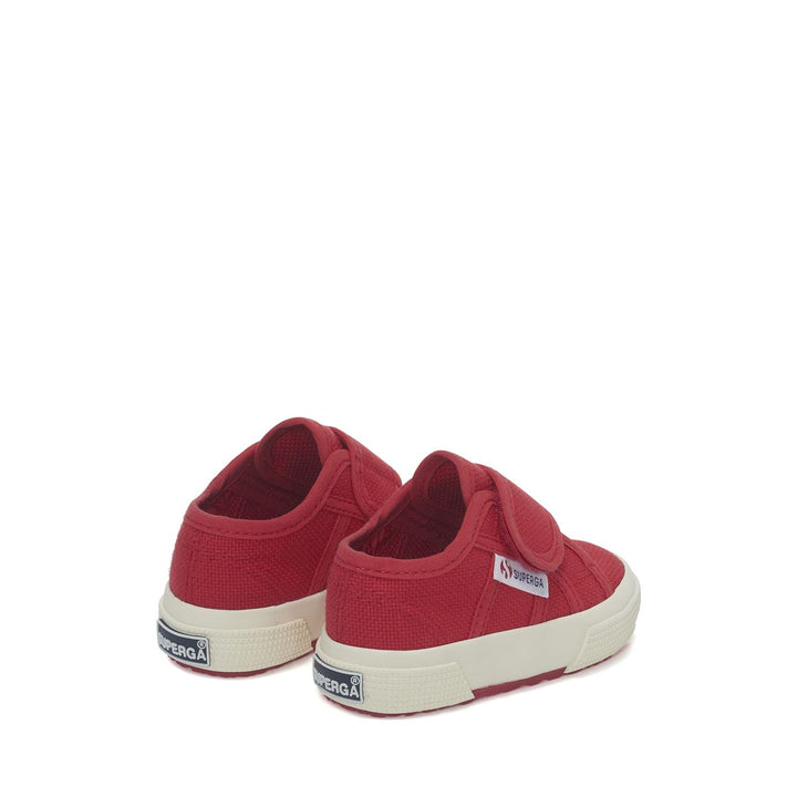 Children's Sneakers Red Color with Velcro and Cotton Upper 3